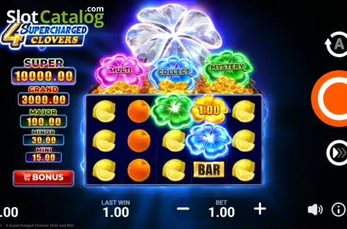 Скрин2. 4 Supercharged Clovers: Hold and Win слот