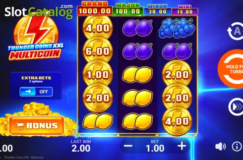 Скрин2. Thunder Coins XXL: Multicoin слот