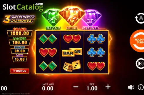 Скрин2. 3 Supercharged Diamonds слот