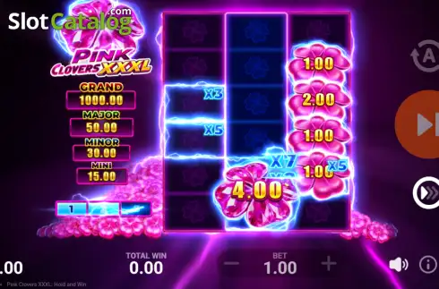 Скрин3. Pink Clovers XXXL: Hold and Win слот