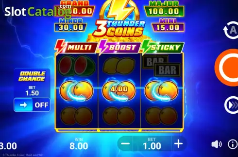 Скрин3. 3 Thunder Coins: Hold and Win слот