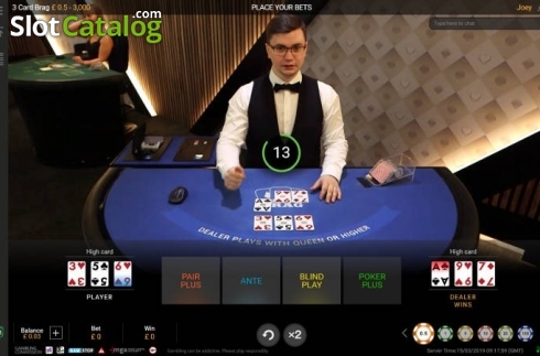 Скрин2. 3 Card Brag Live слот