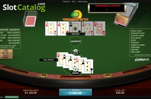 Скрин4. Caribbean Stud Poker (Playtech) слот