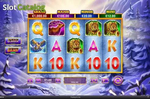 Скрин2. Fire Blaze Golden: Tundra Wolf слот