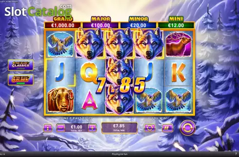 Скрин3. Fire Blaze Golden: Tundra Wolf слот