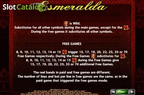 Скрин3. Esmeralda (Playtech) слот