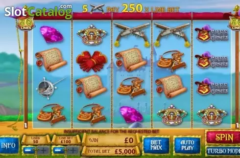 Скрин2. The Three Musketeers and the Queen's Diamond (Playtech) слот