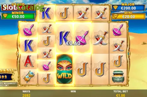Скрин2. Sahara Riches Megaways Collect' Em слот