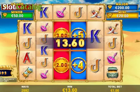 Скрин3. Sahara Riches Megaways Collect' Em слот