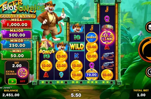 Скрин2. Gold Hit & Link: Tiger Jones слот