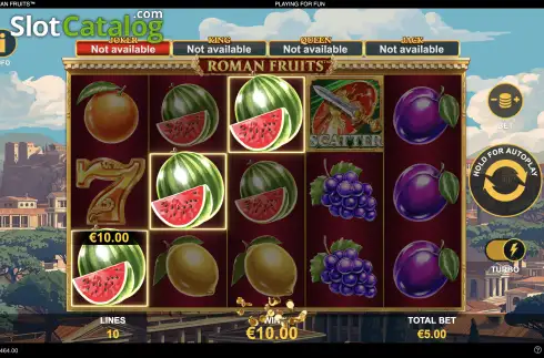 Скрин4. Roman Fruits слот