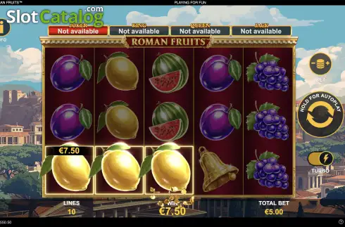 Скрин5. Roman Fruits слот