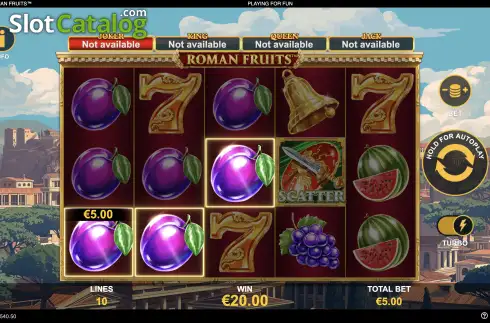 Скрин6. Roman Fruits слот