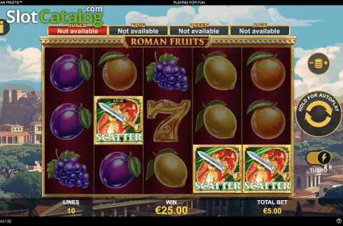 Скрин7. Roman Fruits слот