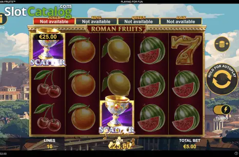 Скрин8. Roman Fruits слот