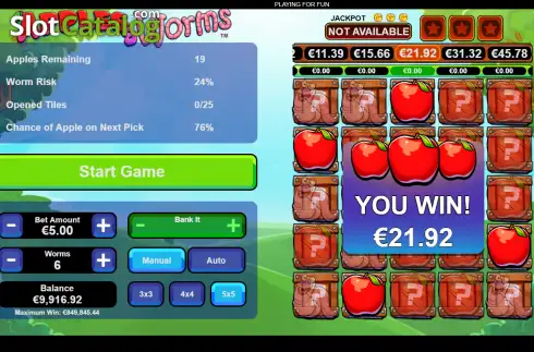 Скрин3. Apples & Worms слот