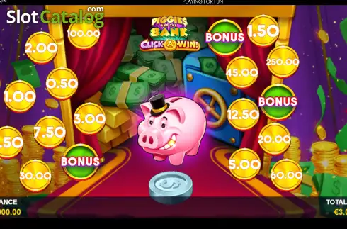 Скрин2. Piggies and the Bank Click-A-Win слот