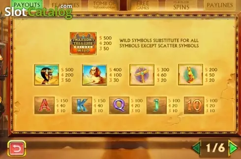Скрин5. Pharaoh's Treasure Deluxe слот