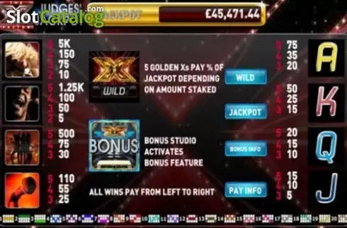Скрин3. The X Factor Judges Jackpot слот