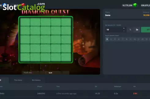Скрин2. Diamond Quest слот