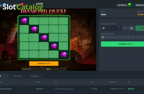 Скрин3. Diamond Quest слот