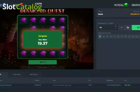 Скрин5. Diamond Quest слот