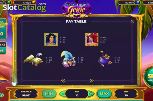 Скрин9. Incredible Genie слот
