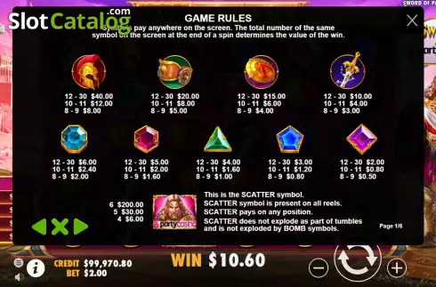 Скрин5. Sword of Party Casino слот