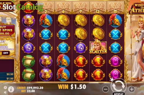 Скрин3. Wisdom of Athena (Pragmatic Play) слот