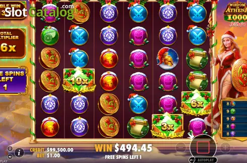 Скрин3. Wisdom of Athena 1000 Xmas слот