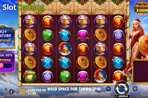 Скрин2. Wisdom of Athena 1000 Xmas слот