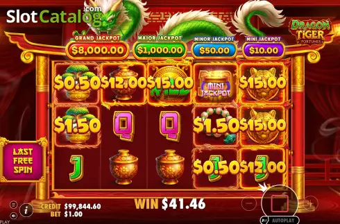 Скрин3. Dragon Tiger Fortunes слот