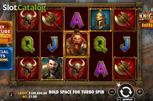 Скрин2. Knights vs Barbarians слот