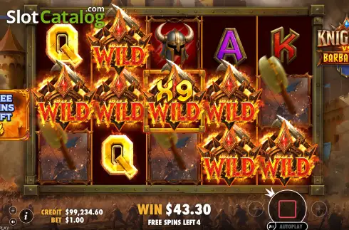 Скрин3. Knights vs Barbarians слот