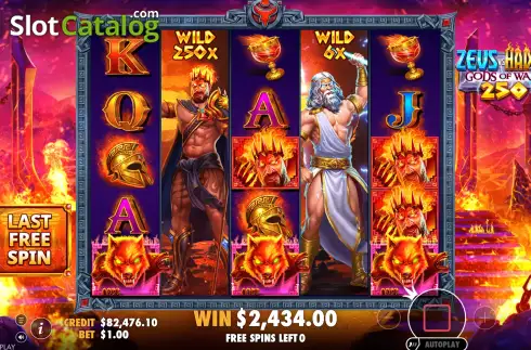 Скрин3. Zeus vs Hades Gods of War 250 слот