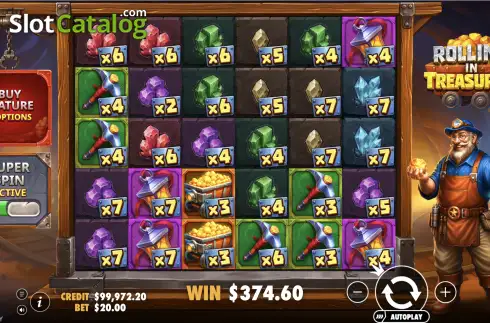 Скрин3. Rolling in Treasures слот