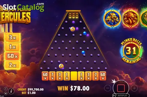 Скрин3. Triple Pot Plinko Hercules слот