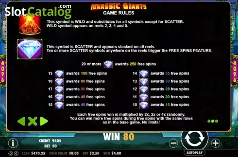 Скрин8. Jurassic Giants слот