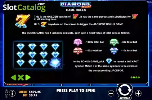 Скрин8. Diamond Strike (Pragmatic Play) слот