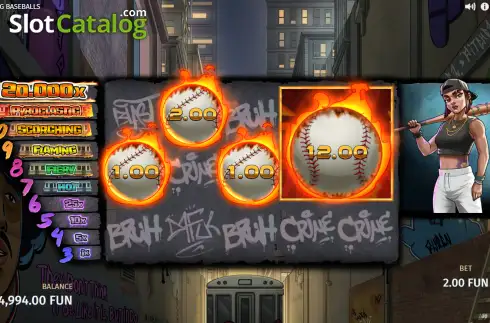 Скрин3. 12 Burning Baseballs слот