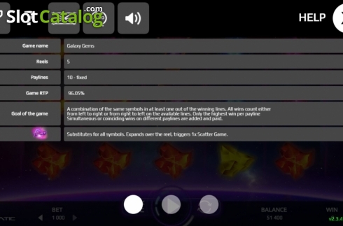 Скрин7. Galaxy Gems слот