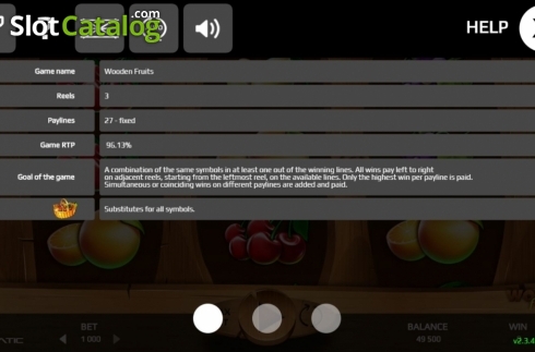 Скрин7. Wooden Fruits (Promatic Games) слот