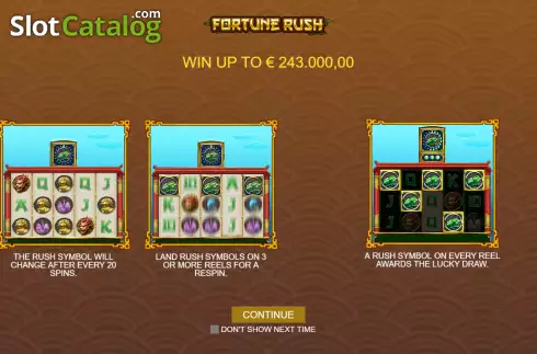 Скрин2. Fortune Rush слот