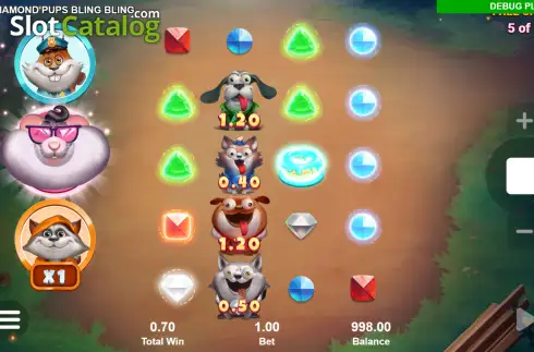 Скрин3. Diamond Pups Bling Bling слот