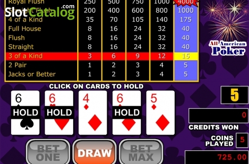 Скрин5. All American Poker (RTG) слот