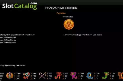 Скрин6. Pharaoh Mysteries слот