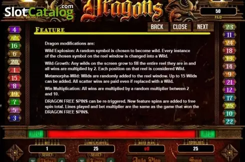 Скрин8. Dragons (RTG) слот