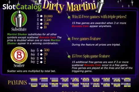 Скрин5. Dirty Martini слот