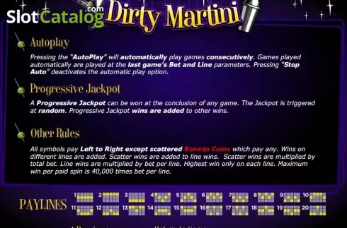 Скрин6. Dirty Martini слот