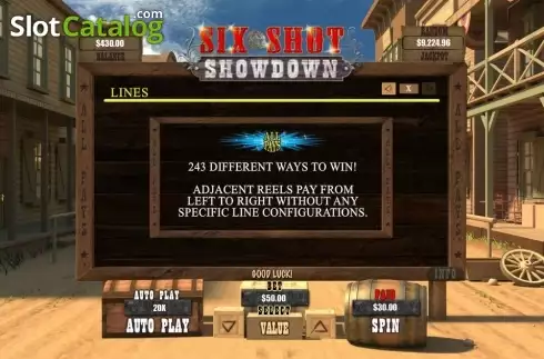 Скрин6. Six Shot Showdown слот